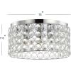 JONATHAN Y 15″ Chrome 3-Light Crystal and Iron Flush Mount, Glam Modern Drum Ceiling Light Fixture for Hallway Bedroom Bathroom, UL Listed, LED Bulbs Included JYL6144A