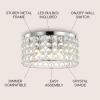 JONATHAN Y 15″ Chrome 3-Light Crystal and Iron Flush Mount, Glam Modern Drum Ceiling Light Fixture for Hallway Bedroom Bathroom, UL Listed, LED Bulbs Included JYL6144A