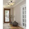JONATHAN Y 15.75″ Black/White 2-Light Metal and Glass Tiffany-Style Semi-Flush Mount, Traditional Artisan Glass Ceiling Light for Bedroom Foyer, LED Bulbs Included JYL8025A