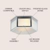 JONATHAN Y 15.75″ Chrome Hexagon LED Flush Mount Ceiling Light, Modern Metal Lantern for Bedroom, Hallway and Kitchen with Frosted Glass Shade, LED Bulbs Included, ETL Listed (JYL7452A)(13 in)