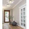 JONATHAN Y 15.75″ Chrome Hexagon LED Flush Mount Ceiling Light, Modern Metal Lantern for Bedroom, Hallway and Kitchen with Frosted Glass Shade, LED Bulbs Included, ETL Listed (JYL7452A)(13 in)