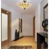 JONATHAN Y 16″ Cream/Black 2-Light Iron and Glass Semi-Flush Mount, Tiffany-Style Artisanal Scalloped Glass Bowl Ceiling Light for Bedroom Hallway, LED Bulbs Included JYL8028A