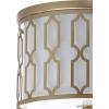 JONATHAN Y 16.75″ Oil Rubbed Bronze 3-Light LED Flush Mount Ceiling Light, Modern Geometric Metal Fixture for Bedroom Hallway, White Linen Shade, LED Bulbs Included (JYL3508A)(Soft Gold)