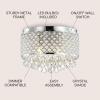 JONATHAN Y 17″ Black LED Flush Mount Ceiling Light, 3-Light Modern Glam Chandelier for Bedroom Living Room Hallway, Dimmable Metal Trellis with Clear Crystal Drops JYL6143A(Chrome/Clear)