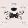 JONATHAN Y 20″ Black 4-Light Iron Flush Mount, Industrial Farmhouse Metal Ceiling Light for Kitchen Living Room, Rustic Transitional Decor, ETL Listed, LED Bulbs Included JYL9510A