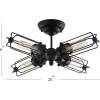 JONATHAN Y 20″ Black 4-Light Iron Flush Mount, Industrial Farmhouse Metal Ceiling Light for Kitchen Living Room, Rustic Transitional Decor, ETL Listed, LED Bulbs Included JYL9510A