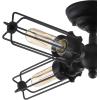 JONATHAN Y 20″ Black 4-Light Iron Flush Mount, Industrial Farmhouse Metal Ceiling Light for Kitchen Living Room, Rustic Transitional Decor, ETL Listed, LED Bulbs Included JYL9510A