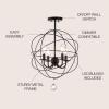 JONATHAN Y 23″ Oil Rubbed Bronze 4-Light Iron Semi-Flush Mount Orb Chandelier, Modern Traditional Ceiling Light with Crystal Accents, ETL Listed, LED Bulbs Included JYL9502A