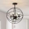 JONATHAN Y 23″ Oil Rubbed Bronze 4-Light Iron Semi-Flush Mount Orb Chandelier, Modern Traditional Ceiling Light with Crystal Accents, ETL Listed, LED Bulbs Included JYL9502A