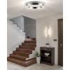 JONATHAN Y 24″ Chrome/Clear Modern LED Flush Mount Ceiling Light, Glam Round Fixture for Hallway Closet Bathroom, Low Profile Integrated LED, Clear Crystal Drum Shade (JYL7217A)(24 in)