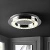JONATHAN Y 24″ Chrome/Clear Modern LED Flush Mount Ceiling Light, Glam Round Fixture for Hallway Closet Bathroom, Low Profile Integrated LED, Clear Crystal Drum Shade (JYL7217A)(18 in)