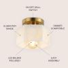 JONATHAN Y 8″ White Marbling/Black Modern 1-Light Hexagonal LED Semi Flush Mount Ceiling Light, White Alabaster Marble Shade, Glam Lamp for Hallway, Bedroom, Bathroom, LED Bulb Included (JYL1204B)(White Marbling/Brass Gold)