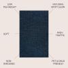 JONATHAN Y Haze Solid Low-Pile Navy Indoor Area Rug 4×6, Coastal,Bohemian,Minimalist,Classic, Easy-Cleaning for Living Room,Bedroom,Kitchen,Pet Friendly,Non-Shedding (SEU100C-4)