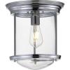 JONATHAN Y 10.25″ Oil Rubbed Bronze LED Flush Mount Light, Nautical Ceiling Light for Hallway Entryway, Clear Glass Dome Shade, Traditional Metal Hardwired Fixture (JYL7440B)(Chrome)