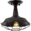 JONATHAN Y 10.5″ Brushed Nickel Gabe LED Semi-Flush Mount Ceiling Light for Farmhouse Kitchen, Rustic Industrial Metal Empire Light Fixture, LED Bulb Included (JYL9517B)(Oil-Rubbed Bronze)