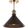 JONATHAN Y 11″ Oil Rubbed Bronze/Brass Gold Metal LED Semi-Flush Mount Ceiling Light, Industrial Farmhouse Fixture for Entryway Kitchen Foyer Bedroom, Metal Cone Shade JYL9511A(Oil Rubbed Bronze/Brass Gold)