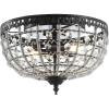 JONATHAN Y 12.25″ Black 2-Light Metal and Acrylic Flush Mount, Modern Glam Low-Ceiling Light Fixture for Hallway Bedroom Bathroom, UL Listed, LED Bulbs Included JYL9069A