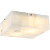 JONATHAN Y 13″ White Marbling/Black Square LED Flush Mount Ceiling Light, Modern Decor, White Marble Alabaster Shade, 2-Light Fixture for Bedroom, Hallway, Bathroom, Glam Lighting (JYL1201B)(White Marbling/Brass Gold)