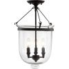 JONATHAN Y 14.5″ Oil Rubbed Bronze 3-Light Iron and Glass Semi-Flush Mount, Transitional French Country Farmhouse Ceiling Light for Entryway Bedroom, LED Bulbs Included JYL9039A