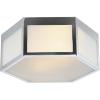JONATHAN Y 15.75″ Chrome Hexagon LED Flush Mount Ceiling Light, Modern Metal Lantern for Bedroom, Hallway and Kitchen with Frosted Glass Shade, LED Bulbs Included, ETL Listed (JYL7452A)(13 in)