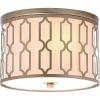 JONATHAN Y 16.75″ Oil Rubbed Bronze 3-Light LED Flush Mount Ceiling Light, Modern Geometric Metal Fixture for Bedroom Hallway, White Linen Shade, LED Bulbs Included (JYL3508A)(Soft Gold)