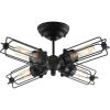 JONATHAN Y 20″ Black 4-Light Iron Flush Mount, Industrial Farmhouse Metal Ceiling Light for Kitchen Living Room, Rustic Transitional Decor, ETL Listed, LED Bulbs Included JYL9510A