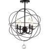 JONATHAN Y 23″ Oil Rubbed Bronze 4-Light Iron Semi-Flush Mount Orb Chandelier, Modern Traditional Ceiling Light with Crystal Accents, ETL Listed, LED Bulbs Included JYL9502A