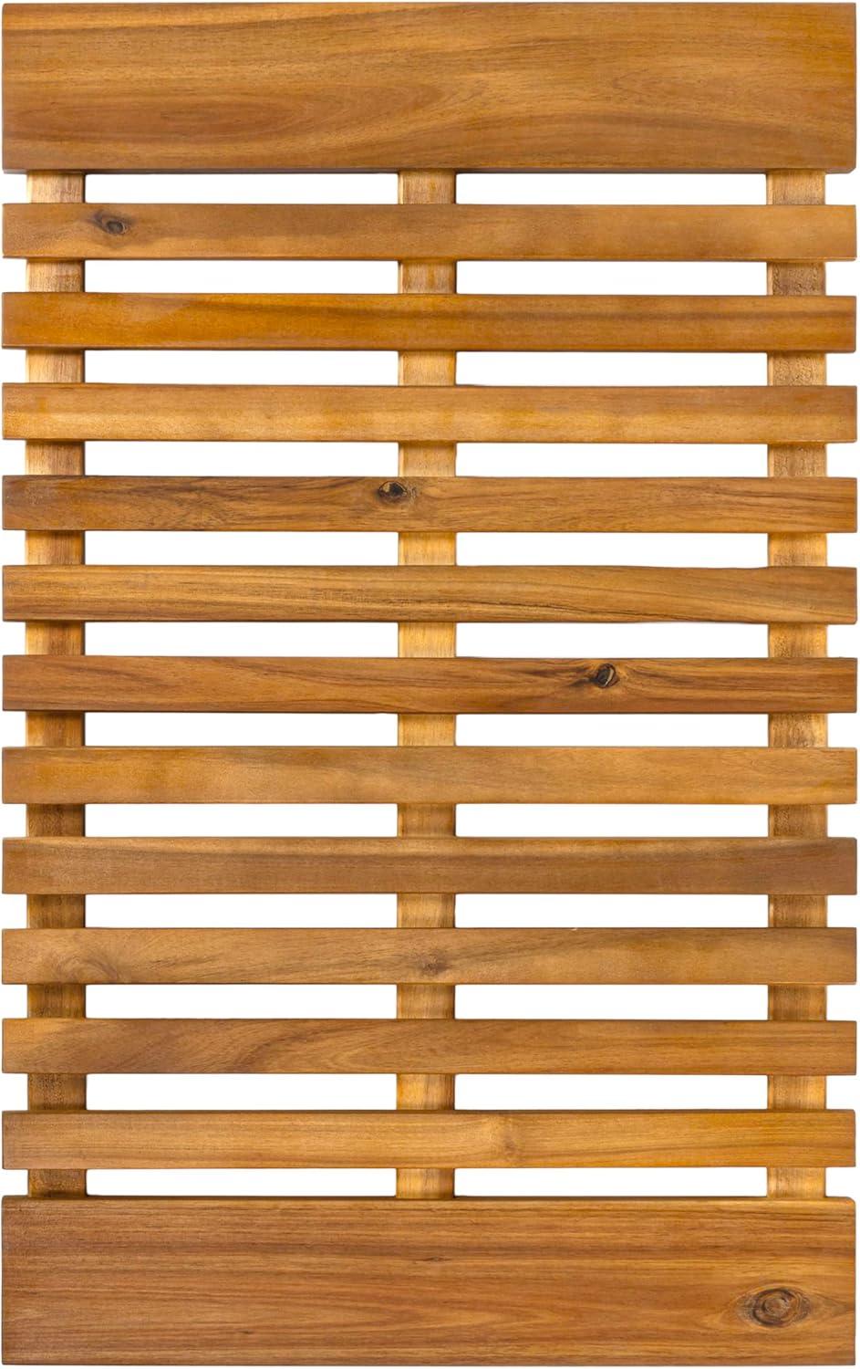 image:imageJONATHAN Y Acacia Wood Slat IndoorOutdoor Bath Mat Natural 20X32 Paige Modern Classic for Shower Mat for Bathroom Bathtub Door Spa Sauna or Garden MAT1001ANatural