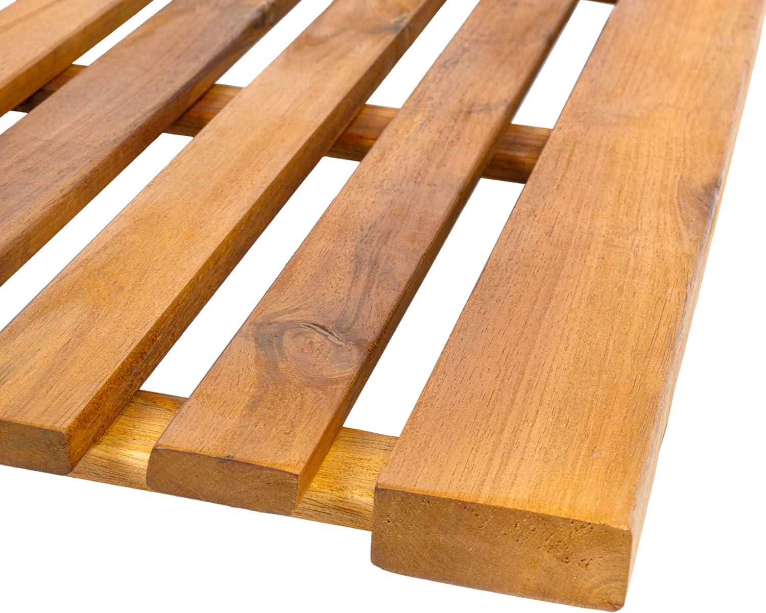 image:imageJONATHAN Y Acacia Wood Slat IndoorOutdoor Bath Mat Natural 20X32 Paige Modern Classic for Shower Mat for Bathroom Bathtub Door Spa Sauna or Garden MAT1001ANatural