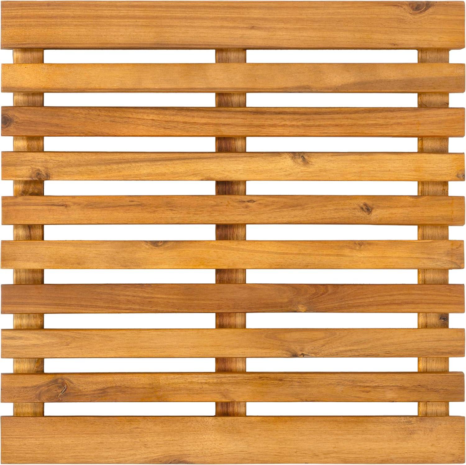 image:imageJONATHAN Y Acacia Wood Slat IndoorOutdoor Bath Mat Natural 20X32 Paige Modern Classic for Shower Mat for Bathroom Bathtub Door Spa Sauna or Garden MAT1001ANatural