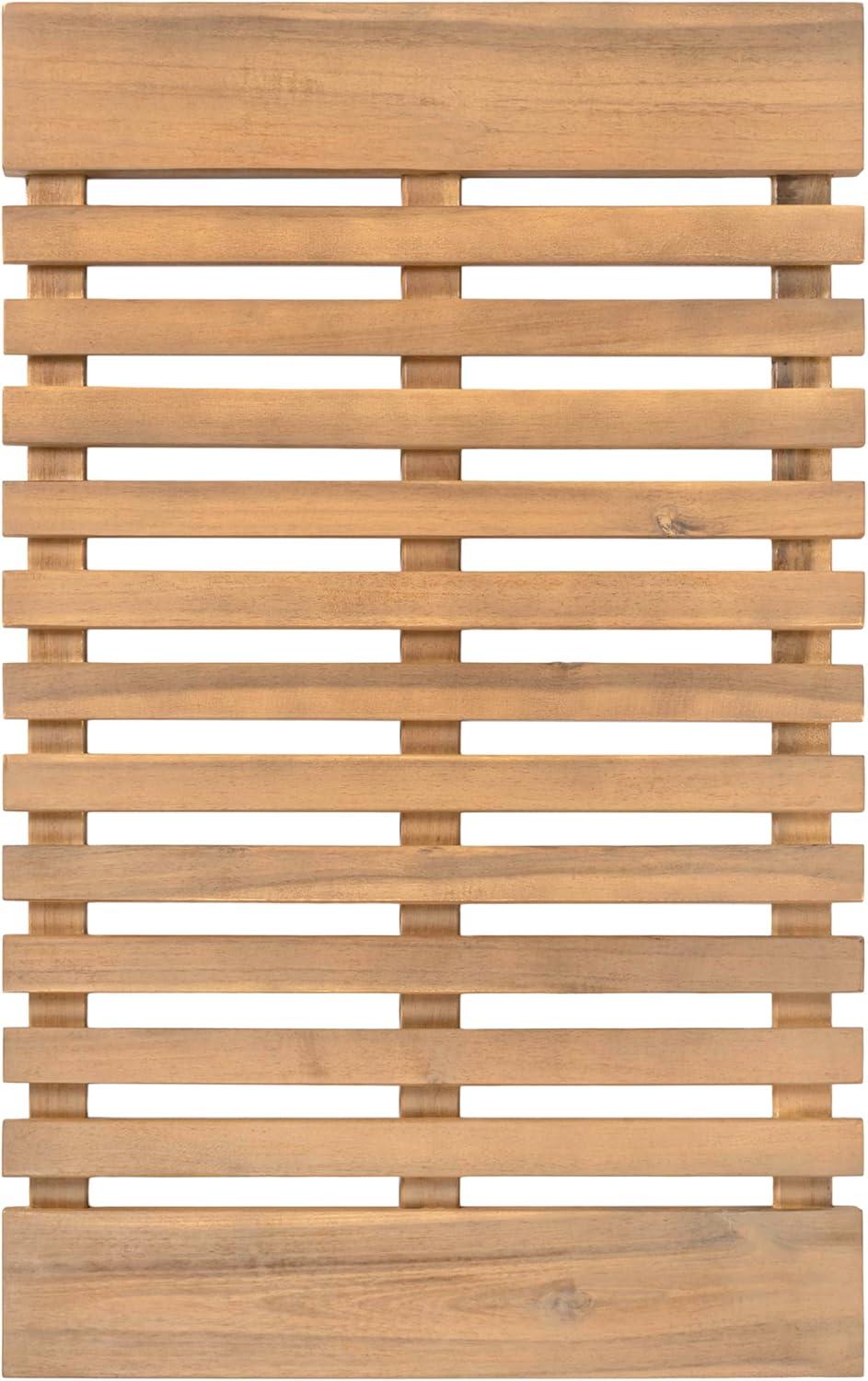 image:imageJONATHAN Y Acacia Wood Slat IndoorOutdoor Bath Mat Natural 20X32 Paige Modern Classic for Shower Mat for Bathroom Bathtub Door Spa Sauna or Garden MAT1001ALight Teak