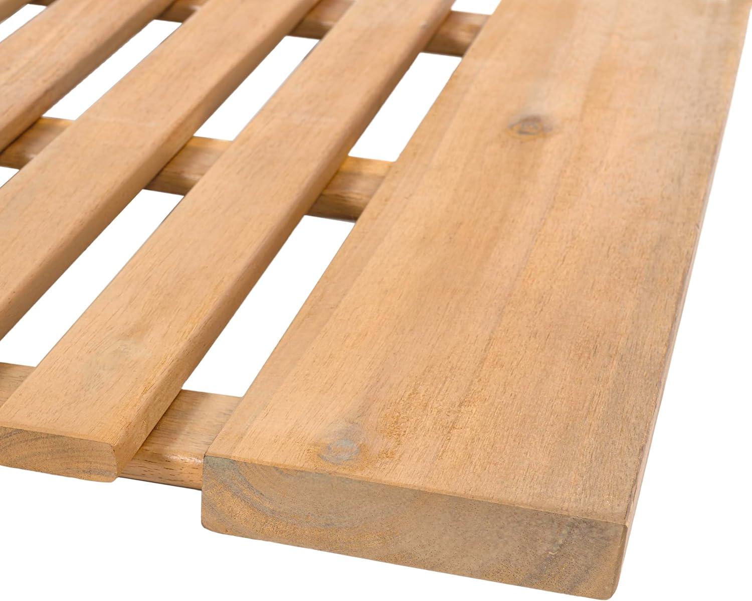 image:imageJONATHAN Y Acacia Wood Slat IndoorOutdoor Bath Mat Natural 20X32 Paige Modern Classic for Shower Mat for Bathroom Bathtub Door Spa Sauna or Garden MAT1001ALight Teak