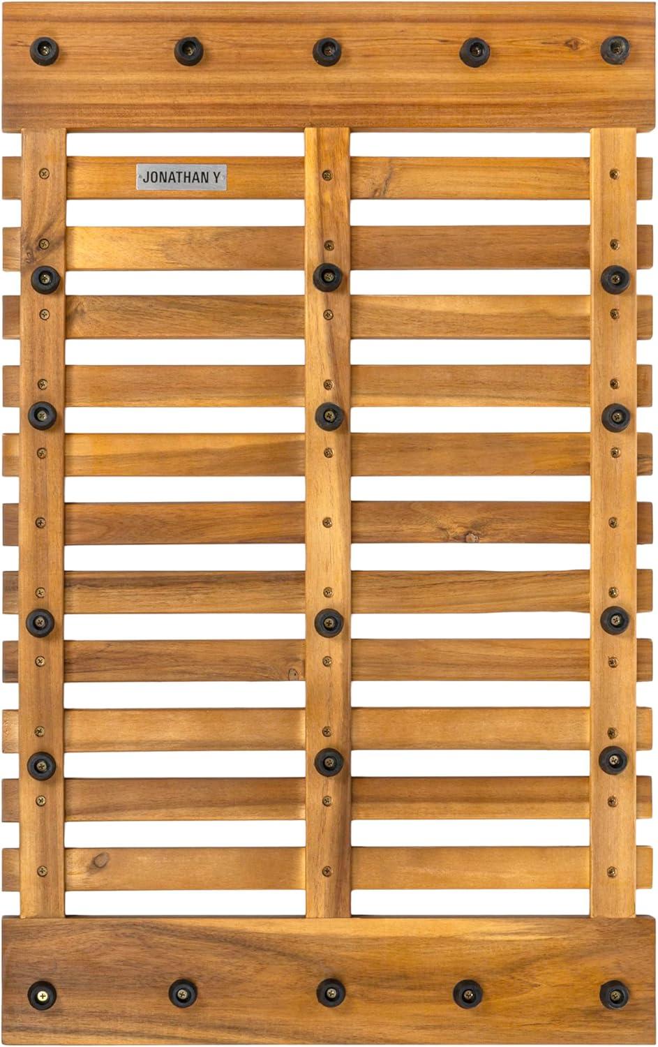 image:imageJONATHAN Y Acacia Wood Slat IndoorOutdoor Bath Mat Natural 20X32 Paige Modern Classic for Shower Mat for Bathroom Bathtub Door Spa Sauna or Garden MAT1001ANatural