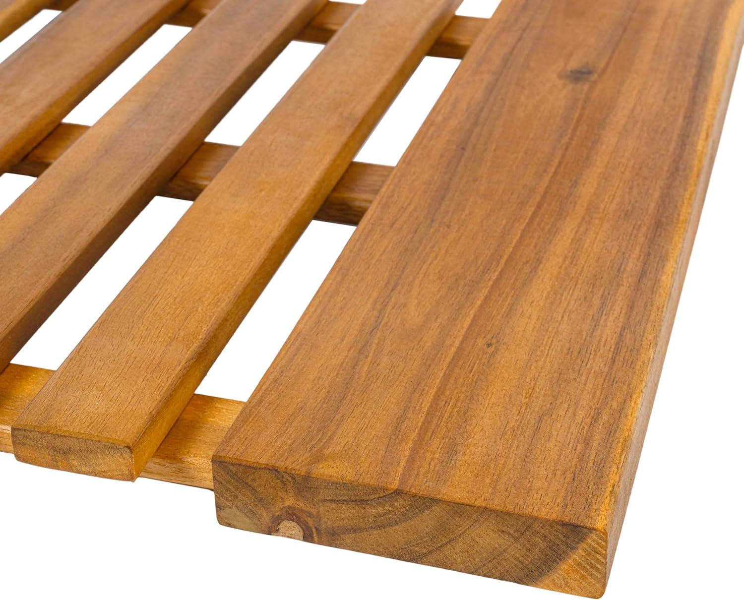 image:imageJONATHAN Y Acacia Wood Slat IndoorOutdoor Bath Mat Natural 20X32 Paige Modern Classic for Shower Mat for Bathroom Bathtub Door Spa Sauna or Garden MAT1001ANatural