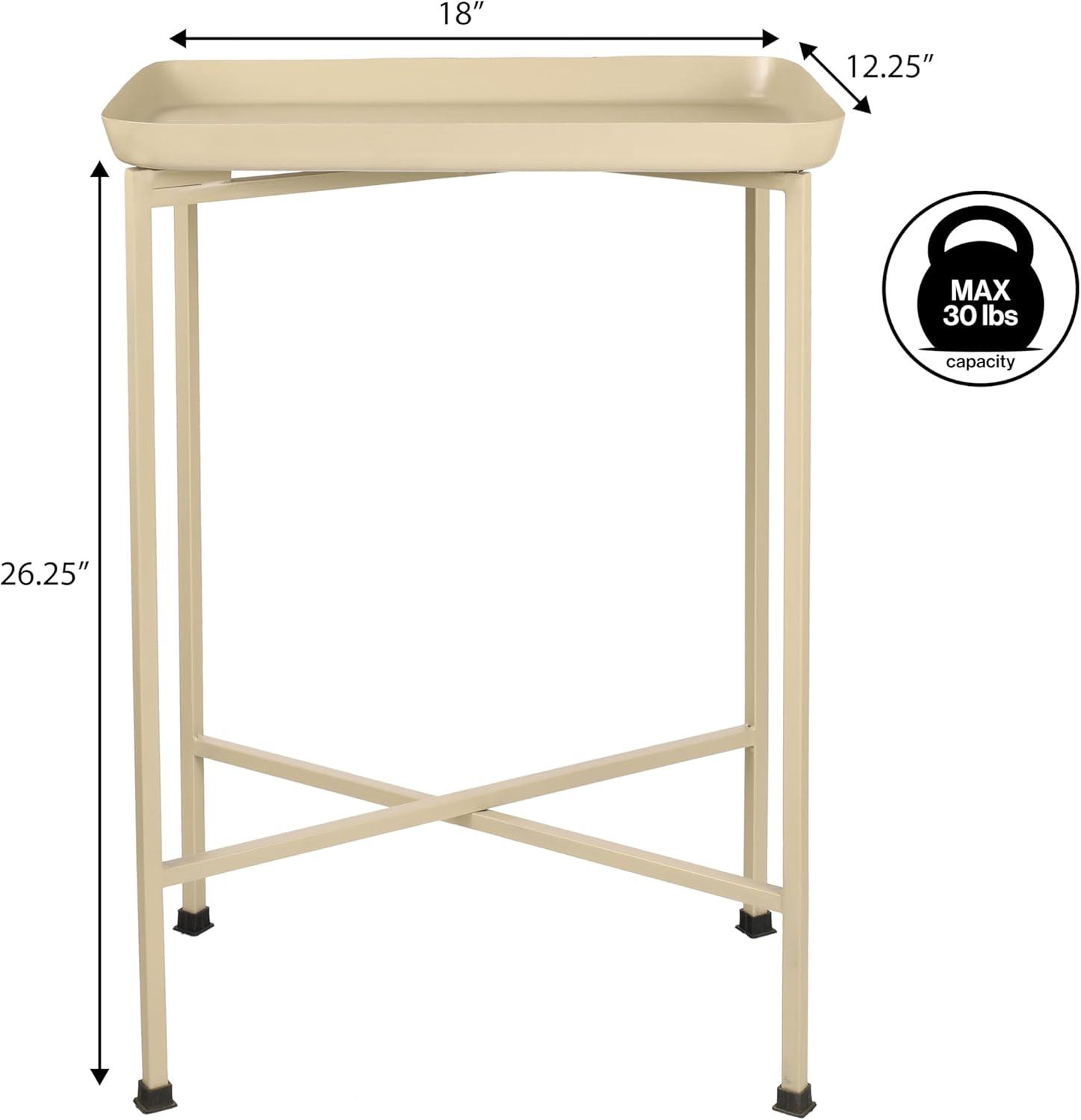 image:imageJONATHAN Y END4006D Sterling 2625 Industrial Classic Metal Foldable Rectangular End Table and Side Table with Removable Tray Top for Living Room Bedroom Office Bathroom Almond