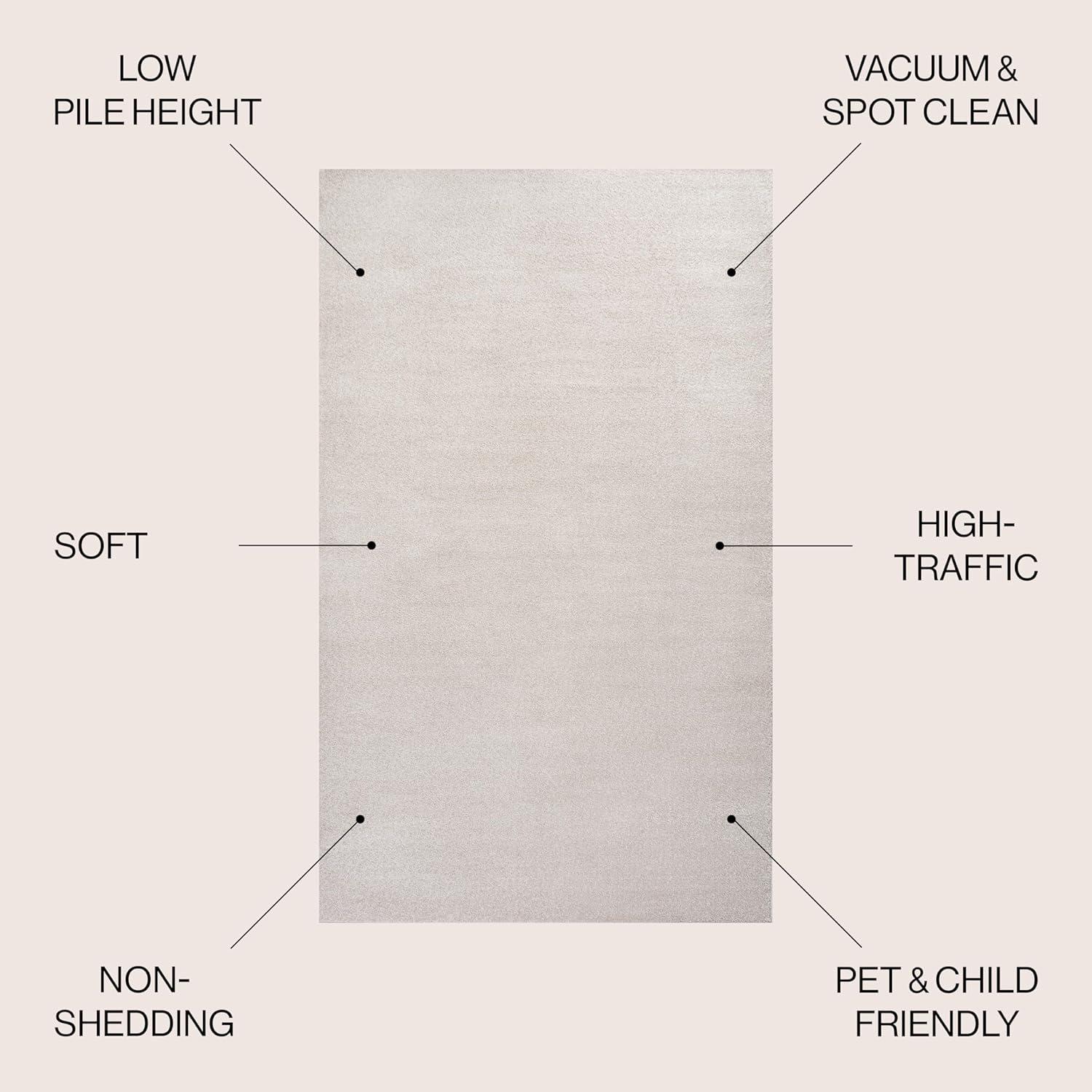 image:imageJONATHAN Y Haze Solid LowPile Ivory Indoor Area Rug 8x10 CoastalBohemianMinimalistClassic EasyCleaning for Living RoomBedroomKitchenPet FriendlyNonShedding SEU100D8
