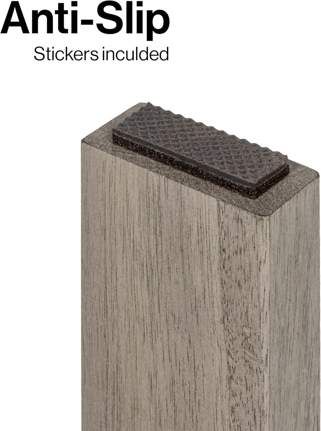image:imageJONATHAN Y STL1004T Saru 118 Traditional Classic Solid Acacia Wood Shower Shaving Foot Stool Light TeakGrey