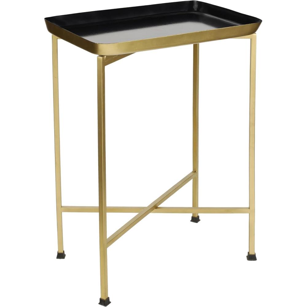 image:imageJONATHAN Y END4006C Sterling 2625 Industrial Classic Metal Foldable Rectangular End Table and Side Table with Removable Tray Top for Living Room Bedroom Office Bathroom GoldBlack