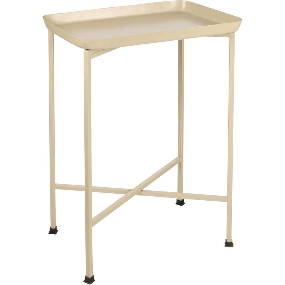 image:imageJONATHAN Y END4006D Sterling 2625 Industrial Classic Metal Foldable Rectangular End Table and Side Table with Removable Tray Top for Living Room Bedroom Office Bathroom Almond