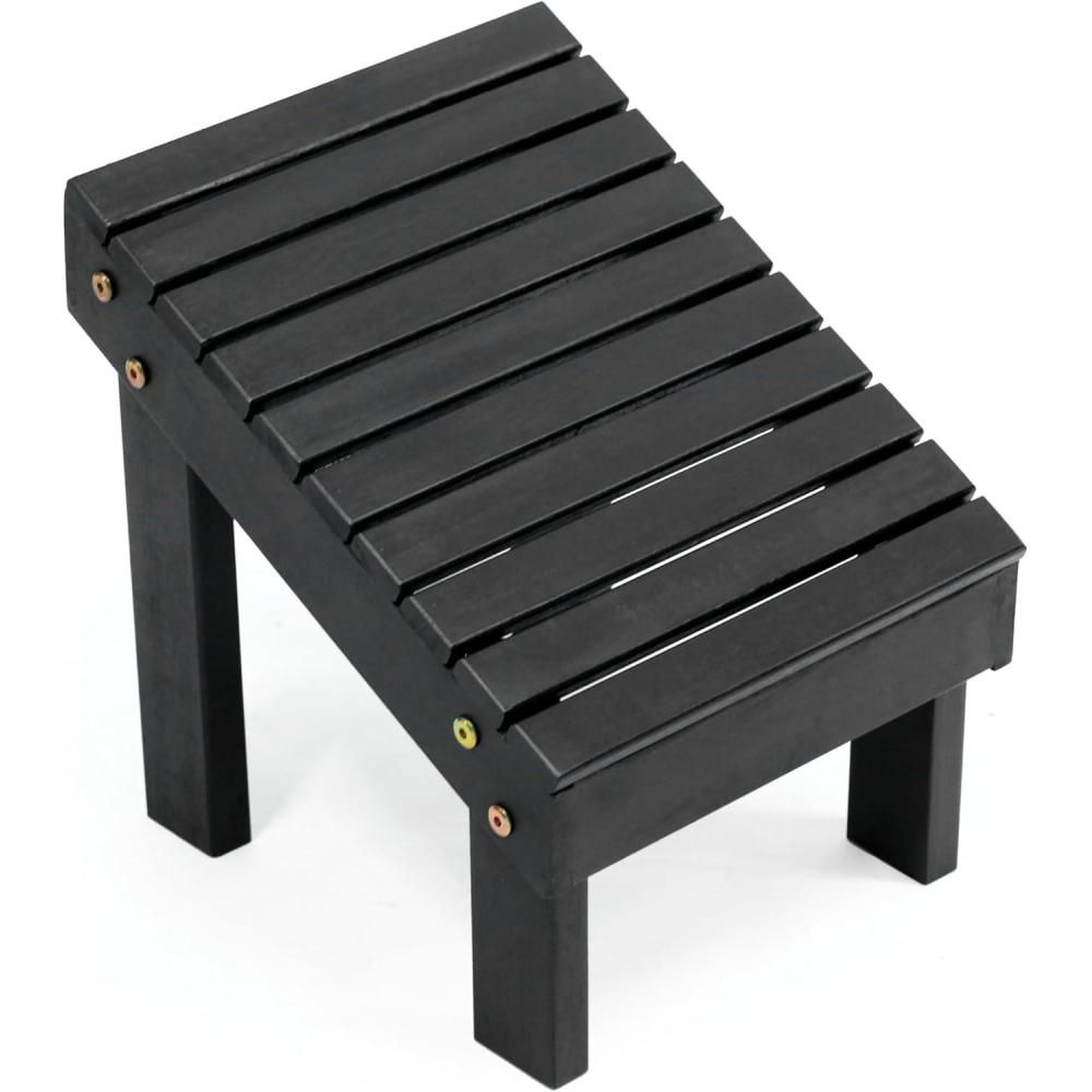 image:imageJONATHAN Y STL1004T Saru 118 Traditional Classic Solid Acacia Wood Shower Shaving Foot Stool Light TeakBlack