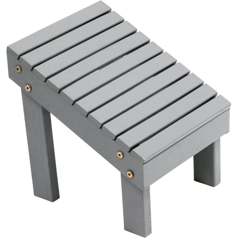 image:imageJONATHAN Y STL1004T Saru 118 Traditional Classic Solid Acacia Wood Shower Shaving Foot Stool Light TeakGrey
