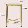 JONATHAN Y END4006B Sterling 26.25″ Industrial Classic Metal Foldable Rectangular End Table and Side Table with Removable Tray Top for Living Room, Bedroom, Office, Bathroom, Gold/White