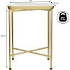 JONATHAN Y END4006B Sterling 26.25″ Industrial Classic Metal Foldable Rectangular End Table and Side Table with Removable Tray Top for Living Room, Bedroom, Office, Bathroom, Gold/White