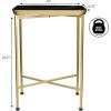 JONATHAN Y END4006C Sterling 26.25″ Industrial Classic Metal Foldable Rectangular End Table and Side Table with Removable Tray Top for Living Room, Bedroom, Office, Bathroom, Gold/Black