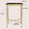 JONATHAN Y END4006C Sterling 26.25″ Industrial Classic Metal Foldable Rectangular End Table and Side Table with Removable Tray Top for Living Room, Bedroom, Office, Bathroom, Gold/Black