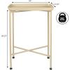 JONATHAN Y END4006D Sterling 26.25″ Industrial Classic Metal Foldable Rectangular End Table and Side Table with Removable Tray Top for Living Room, Bedroom, Office, Bathroom, Almond