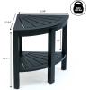 JONATHAN Y END6002B Maris 18″ Classic Coastal Solid Acacia Wood Indoor/Outdoor Corner Shower Bench with Shelf, Black(Black)