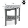 JONATHAN Y END6002B Maris 18″ Classic Coastal Solid Acacia Wood Indoor/Outdoor Corner Shower Bench with Shelf, Black(Grey)