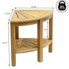 JONATHAN Y END6002B Maris 18″ Classic Coastal Solid Acacia Wood Indoor/Outdoor Corner Shower Bench with Shelf, Black(Light Teak)