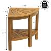 JONATHAN Y END6002B Maris 18″ Classic Coastal Solid Acacia Wood Indoor/Outdoor Corner Shower Bench with Shelf, Black(Natural)